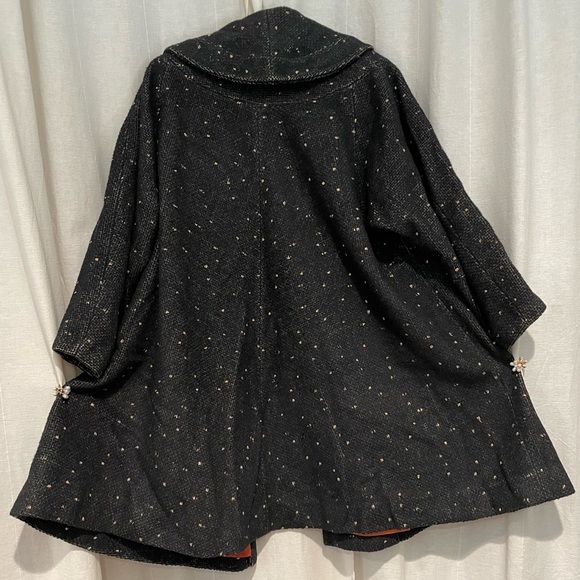 Vintage 1950’s Lilli Ann Flecked Polka Dot Tweed Swing Coat - Picture 7 of 12